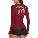 Custom Crimson Red Crimson Red Women's Long-Sleeve Shirt