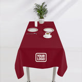 Custom Crimson Red White Square Table Cloth