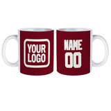 Custom Crimson Red White Mug