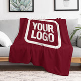 Custom Crimson Red White Blanket