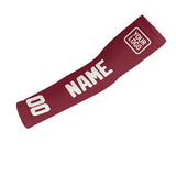 Custom Crimson Red White Arm Sleeve