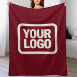 Custom Crimson Red White Blanket