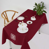Custom Crimson Red White Square Table Cloth