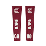 Custom Crimson Red White Arm Sleeve