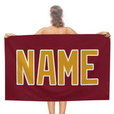 Custom Crimson Red Yellow Beach Towel