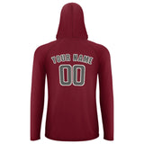 Custom Crimson Red Dark Grey UV-Hoodie