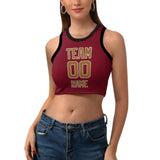 Custom Crimson Red Khaki Sleeveless Tank Top
