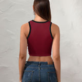 Custom Crimson Red Khaki Sleeveless Tank Top