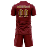 Custom Crimson Red Khaki Soccer Jersey