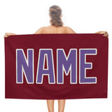 Custom Crimson Red Light Purple Beach Towel