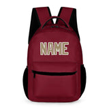 Custom Crimson Red Light Khaki Kids Backpack