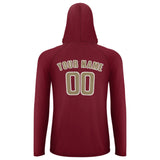 Custom Crimson Red Light Khaki UV-Hoodie