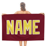 Custom Crimson Red Light Yellow Beach Towel