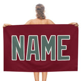 Custom Crimson Red Blue Green Beach Towel