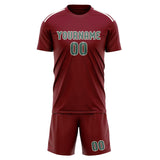 Custom Crimson Red Blue Green Soccer Jersey