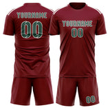 Custom Crimson Red Blue Green Soccer Jersey
