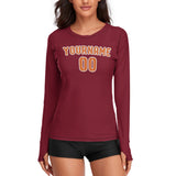 Custom Crimson Red Orange Women's Long-Sleeve Shirt
