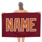 Custom Crimson Red Orange Beach Towel