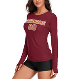 Custom Crimson Red Orange Women's Long-Sleeve Shirt