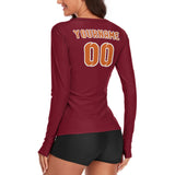 Custom Crimson Red Orange Women's Long-Sleeve Shirt