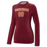 Custom Crimson Red Orange Women's Long-Sleeve Shirt