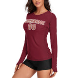 Custom Crimson Red Copper Rose Women's Long-Sleeve Shirt