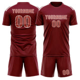 Custom Crimson Red Copper Rose Soccer Jersey