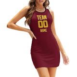 Custom Crimson Red Gold Sleeveless Vest Dress