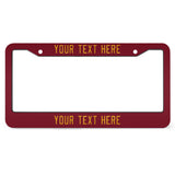 Custom Crimson Red Yellow License Plate Frame