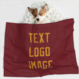 Custom Crimson Red Yellow Pet Blanket