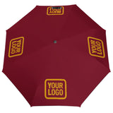 Custom Crimson Red Yellow Automatic Umbrella