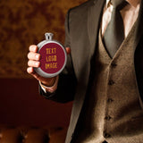 Custom Crimson Red Yellow Hip Flask