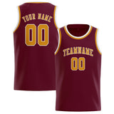 Custom Crimson Red & Yellow Colors Design Sports Basketball Jersey