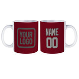 Custom Crimson Red Gray Mug