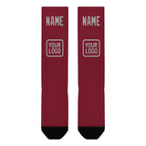 Custom Crimson Red Gray Knee-High Sock
