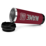 Custom Crimson Red Gray Stainless Steel Water Cup