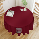 Custom Crimson Red Gray Round Table Cloth