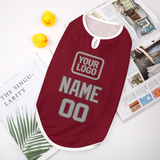 Custom Crimson Red Gray Pet Vest