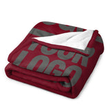 Custom Crimson Red Dark Grey Blanket