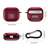 Custom Crimson Red Gray AirPods Case (3rd Generation)