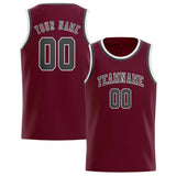 Custom Crimson Red & Dark Grey Colors Design Sports Basketball Jersey