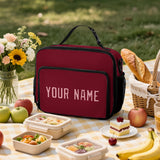 Custom Crimson Red Light Pink Lunch Bag