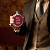 Custom Crimson Red Light Pink Hip Flask