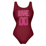 Custom Crimson Red Pink Swimsuit