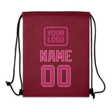 Custom Crimson Red Pink Drawstring Bag