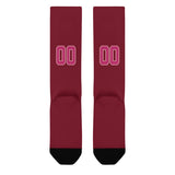 Custom Crimson Red Pink Knee-High Sock