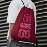 Custom Crimson Red Pink Drawstring Bag