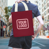 Custom Crimson Red Pink Canvas Tote Bag