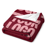 Custom Crimson Red Light Pink Blanket