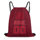 Custom Crimson Red Red Drawstring Bag